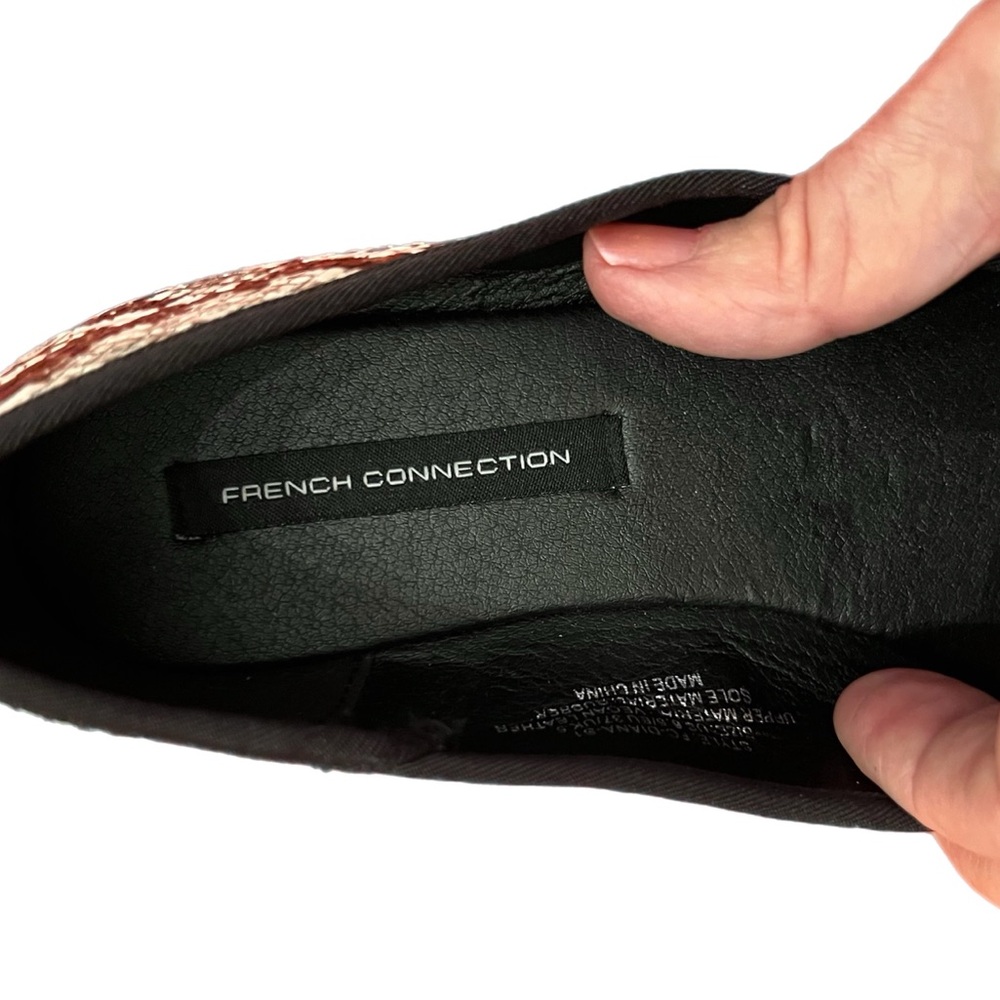 NEW French Connection Diana Snake Print  Black/White Ballet Flats Size 6.5 - Picture 5 of 5